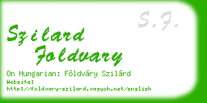 szilard foldvary business card