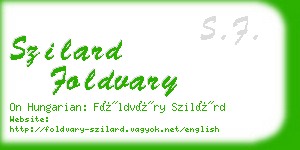 szilard foldvary business card